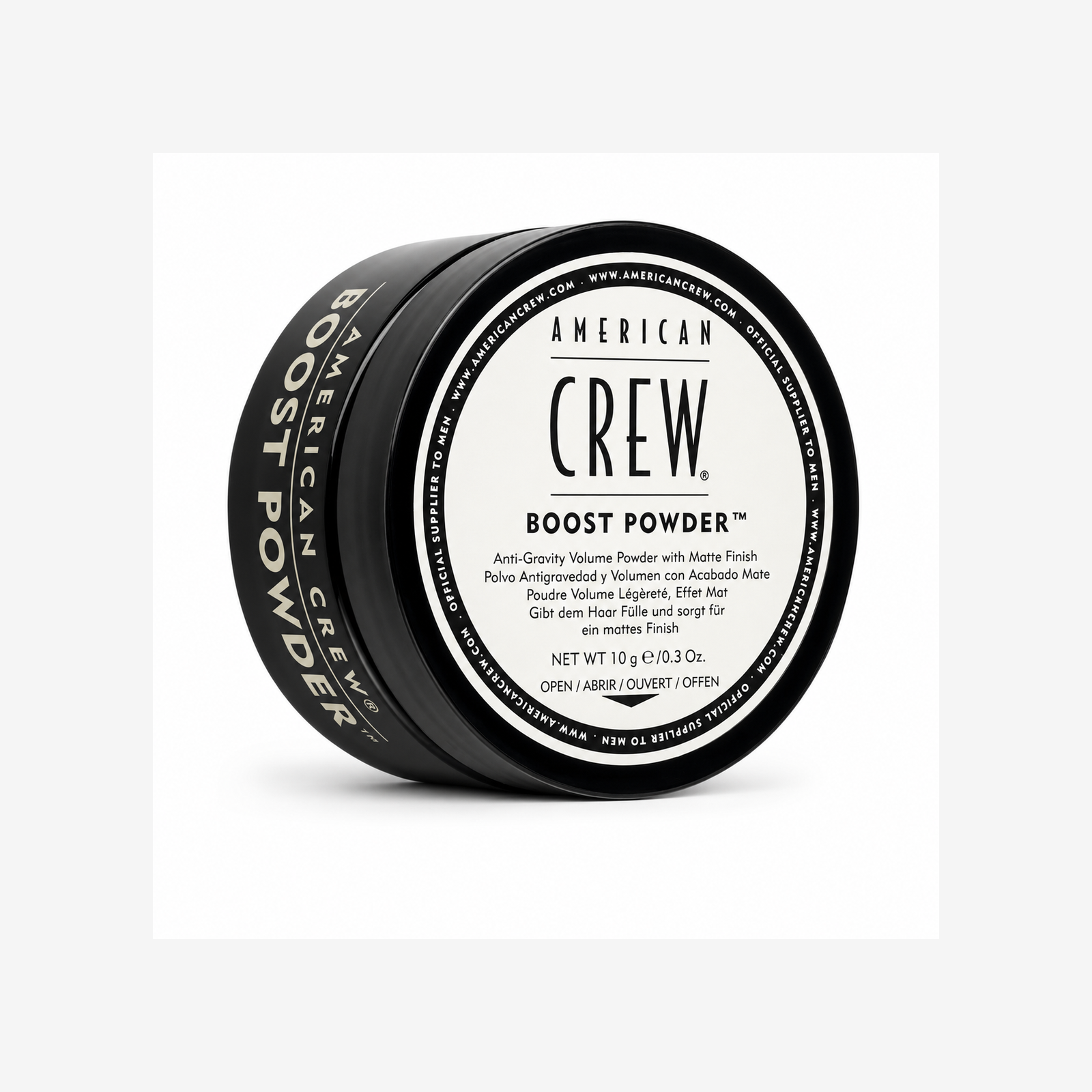 Opakowanie pudru American Crew Boost Powder do zwiększenia objętości włosów i uzyskania matowego wykończenia fryzury
